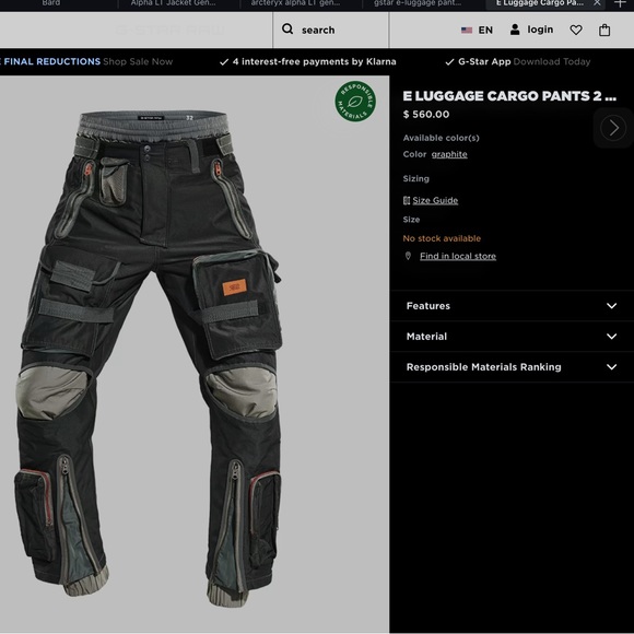 Rare G-Star - Exclusives - E LUGGAGE CARGO PANTS 2 in 1 - Mens - Waist 31 - Picture 10 of 16